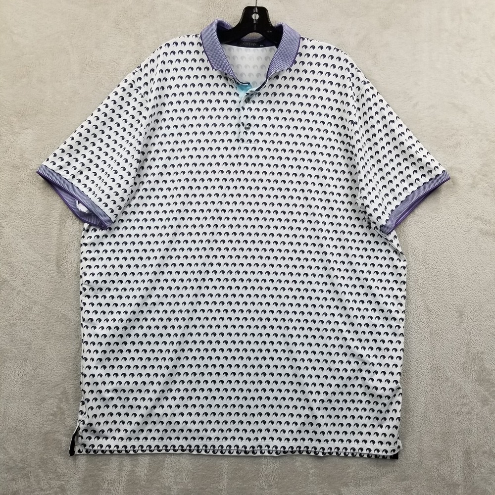 Greyson Golf‎ Polo Mens XXL All Over Print Performance Golf Shirt Howling Wolf
